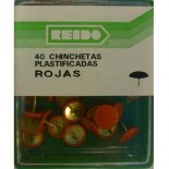 Kit 40 Chinchetas Plastificadas Rojas